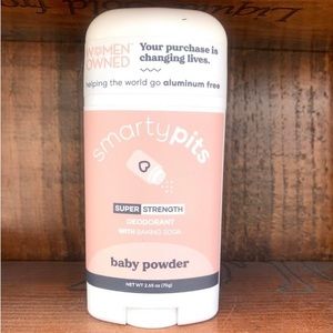4-SmartyPits BABY POWDER Aluminum-Free Super Strength Deodorant  2.65oz..